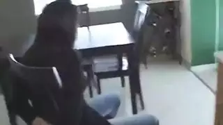 عاجز ومكمم لجلسة شرجية خشنة